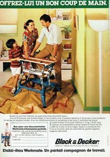 Publicité Advertising 0524  1980  Black & Decker   établi-étau workmate outillag