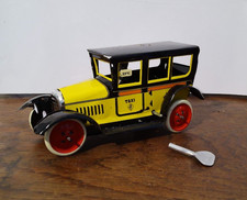 Jouet mécanique vintage en tôle - Paya - Taxi jaune