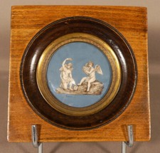 Les Angelots, Peinture Miniature à La Gouache, époque XIX ème Siècle