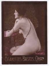 Nu Erotica Érotique Nu Vintage Pin Up Photo 1910 Cigarettes Bastos (1464)