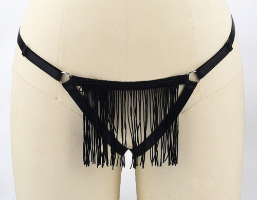 String sexy harnais noir