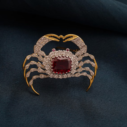 Broche crabe diamant pavé - broche,