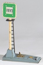 Antique jouet JEP tôle échelle 0 signal fixe tableau voie no. 3 #535 années '30