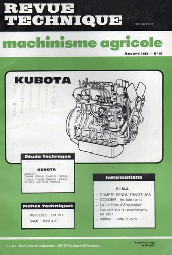 Revue technique moteur kubota - revue,