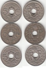 France Lot de 3 Monnaies 5 Centimes 1917-1918-1919