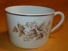 Grande tasse à déjeuner en porcelaine à décor de feuilles d'automne Vintage TBE