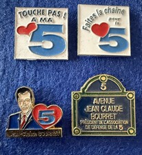Lot  pin's La 5 Cinq Différents Logo Chaîne Tv Tele Télévision Jc Bouret