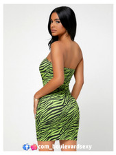 💙 Sexy Robe Moulante Tendance chiné à imprimé Animal Courte 💙 Vintage Club