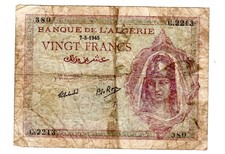 Algeria Algerie Billet 20  Francs 7/5/1945  P92  BON ETAT