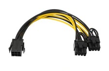 CABLE PCI-E 6p VERS DOUBLE 8p (6+2) 20cm