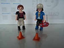 PLAYMOBIL vintage city life fun fille garçon en roller  radio set 4415 de 2006