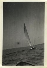 PHOTO ANCIENNE - VINTAGE SNAPSHOT - BATEAU VOILE VOILIER RÉGATE - SAILING BOAT