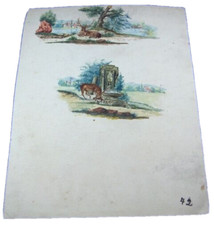 Modèle De Peinture À L'Eau Scénique Avec Un Cerf En Porcelaine Frankenthal