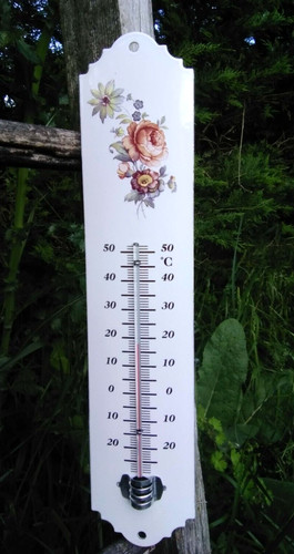 Thermometre emaille motif - thermometre,