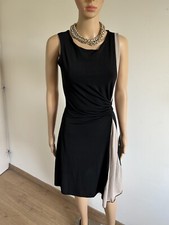 Robe noire et beige sans manches Jacqueline Riu taille 38 bon état 