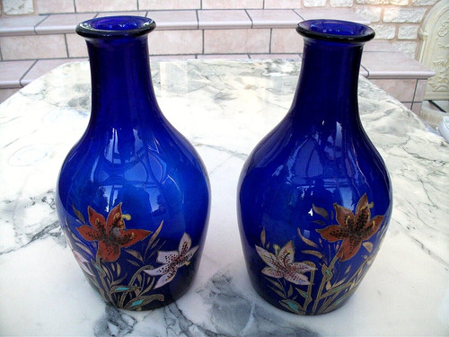 Paire vases carafes verre - carafes,