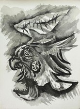 JEAN LURCAT : LE PERROQUET. LITHOGRAPHIE ORIGINALE EN NOIR.