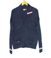 cardigan LACOSTE LIVE vintage en coton bleu marine taille XL