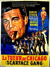 CIGAR Neville Brand THE SCARFACE MOB Phil Karlson 1959 FRENCH POSTER 47x63