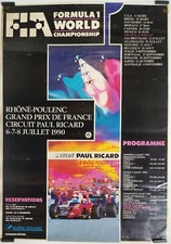 Rhône Poulenc Grand Prix de France 1990 Affiche Originale Automobile Sport
