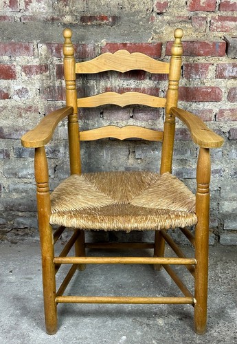 Fauteuil paillé bois - paillé, en