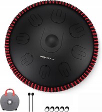 Moozica Tambour à languettes en acier de 14 pouces et 9 tons avec baguettes