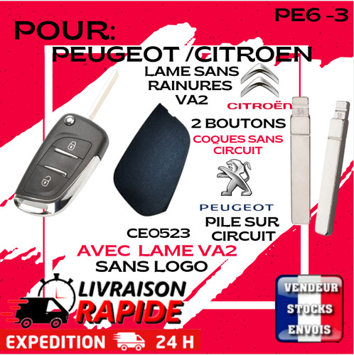 Coque clé peugeot citroën - coque,