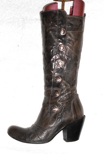 Bottes zippées cuir marron - bottes,