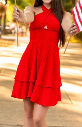 Hello molly red - swiss, dot