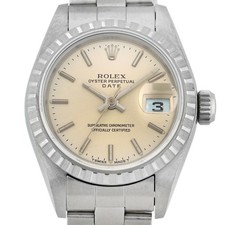 ROLEX Oyster Perpetual Date 69240 Automatic Silver Women