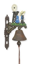 Paire de cloches de moulin à vent en fonte réplique design rétro décoration
