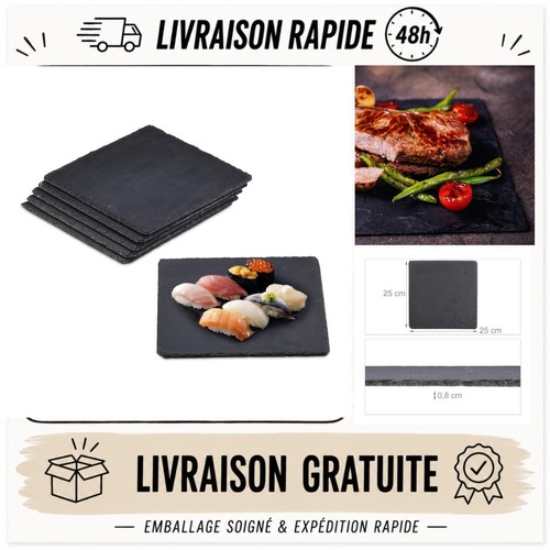 Assiettes ardoise x 25 - ardoise,