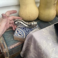 Antique Door Knob Lever Hardware Empire Solid Brass France Gold 1900 Spindle