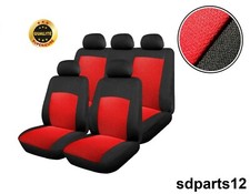 Rouge-Noir Housses Couvre Sieges Jeu Complet Protecteurs Pour Citroen C2 C3 C4