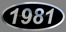 Adhésif  1981 noir chrome valorisation année production PEUGEOT TOYOTA MERCEDES