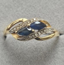 Bague Or Jaune 18K Saphir