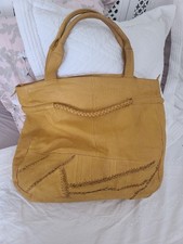 GRAND SAC A MAIN CUIR JAUNE MOUTARDE SHINE BOSSOM