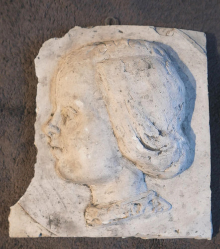 Sculpture fillette profil - sculpture, art