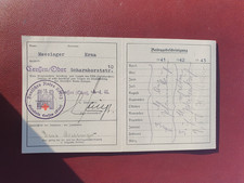 Croix Rouge allemande carte de membre 1941,  10.5x18 cm