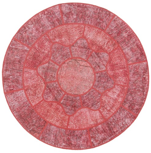 Tapis patchwork rond rouge - tapis,