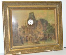 -TABLEAU PENDULE HORLOGE MUSICALE BOITE A MUSIQUE CHROMO PENDULETTE XIXe