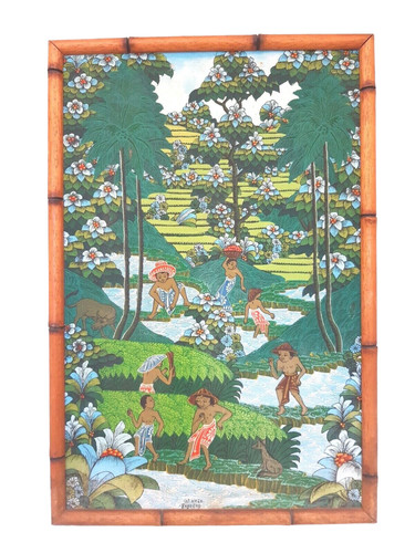 Superbe tableau ancien bali - superbe,