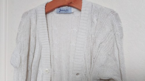 Joli gilet blanc torsadé - gilet,