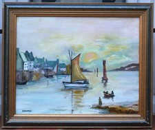 tableau signé Kernois: port breton