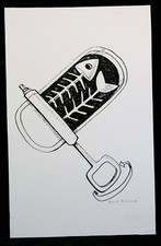 PETITE POISSONE sérigraphie Signée + STICKERS BANKSY,SHEPARD FAIREY HOPARE RERO