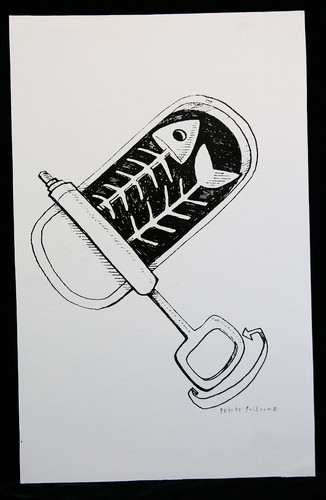 Petite poissone sérigraphie - petite,
