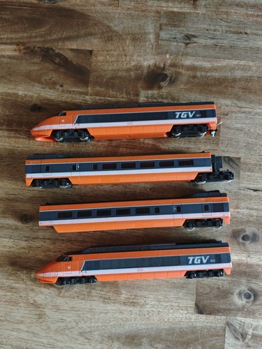 Train tgv orange gris - train, ho