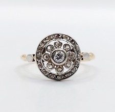 Petite bague cible art deco or