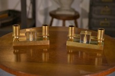 Paire d'appliques en laiton et