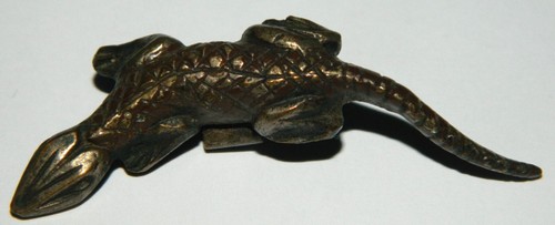 Signet lézard bronze fin - signet,